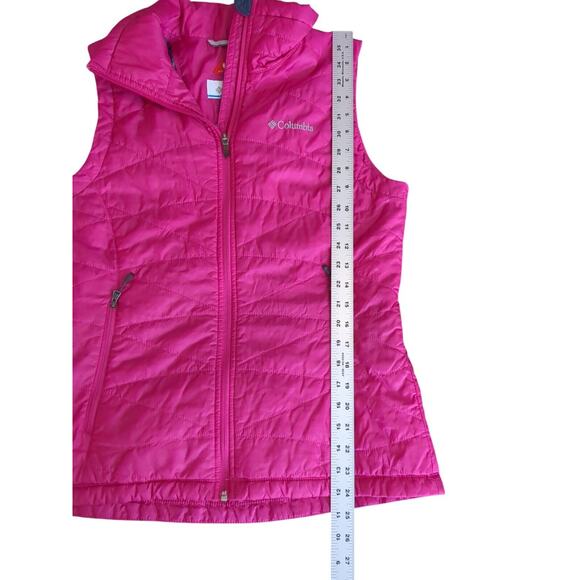 Columbia Vest Womens Medium Pink Full Zip Sleeveless Puffer Omni-Shield Heat - Picture 4 of 6